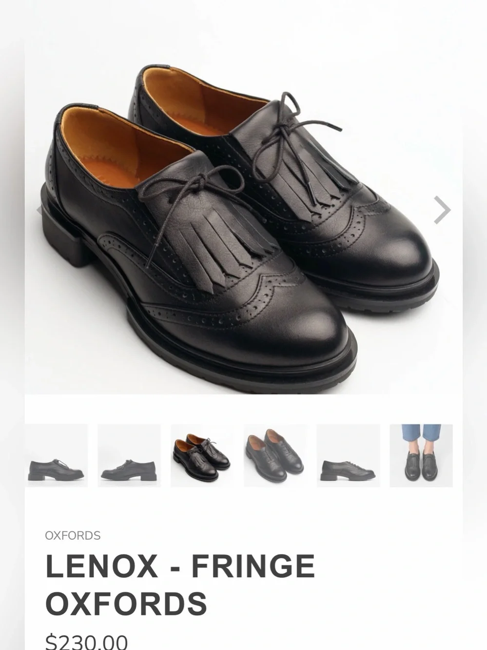 Lenox Fringe Kiltie Wingtip Oxfords in Black